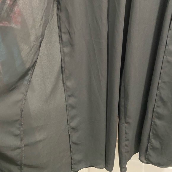 Black wide leg pants with side slits - Picture 2 of 5